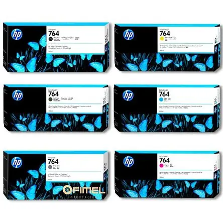Nuova Collezione Kit Tinta HP 764A Mate Negro Cyan Magenta Amarillo Negra Fotografica Gris Original