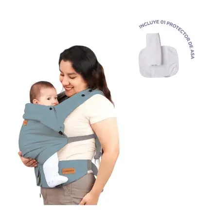 Mochila Ergonómica Premium Maternelle Azul Apego, Fresco , Soporte Cervical, Canguro, Portabebé Garanzia Inclusa