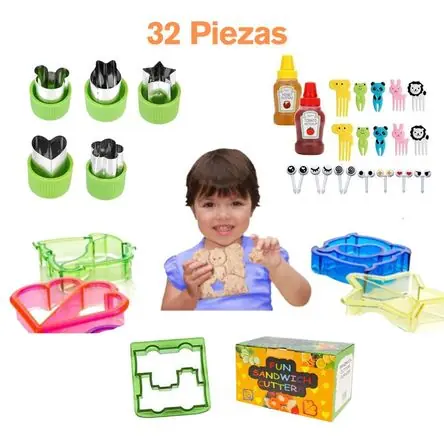 Cortadores Moldes Mini tenedores para Loncheras Saludables de 32 piezas Affare