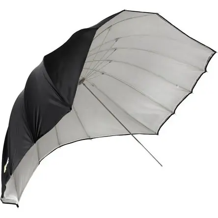 Esclusivo Paraguas Parabólico Angler ParaSail (Blanco con Respaldo Removible Negro/Plata, 88