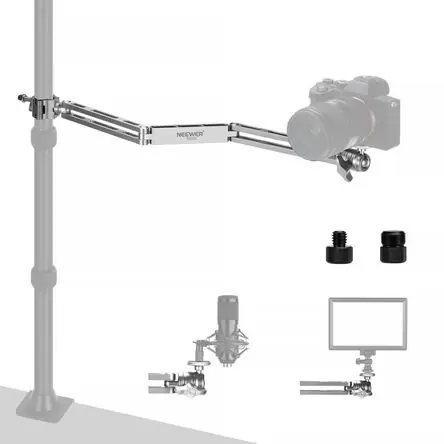 Bestseller Neewer DS005 Brazo Articulado de 3 Secciones (Plata) - Carga Máxima 3.3 lb, Construcción de Aleación