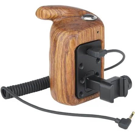 Super Prezzo Niceyrig Wooden Handgrip with Record Start/Stop Trigger for Panasonic Lumix (Left Side)