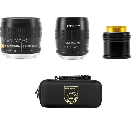 Compra Online Kit Pro Lensbaby para Pentax K: Incluye Lentes Velvet 85mm f/1.8, Burnside 35mm f/2.8, Twist 60mm f/