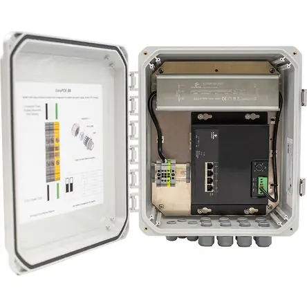 Edizione Limitata Solución de Gabinete de Seguridad EtherWAN EasyPoE Lite Series con 4 Puertos PoE y 1 Puerto RJ45 - D