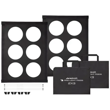Mods de Luz Pro Westcott para Rapid Box Switch (2 x 3', Paquete de 2) - Convierte Softbox en un Pote Occasione