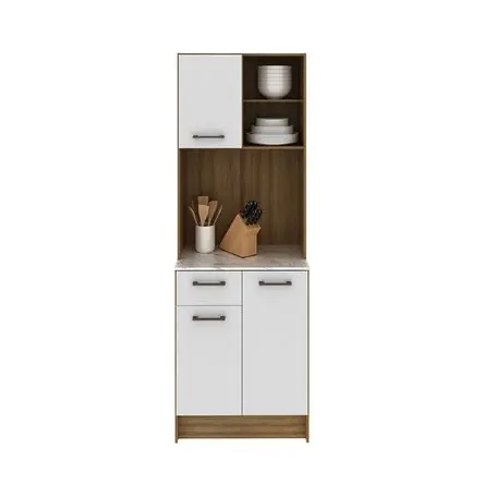 Reso Gratuito Mueble auxiliar de cocina 2020 Home Dalia - Almendra/Blanco