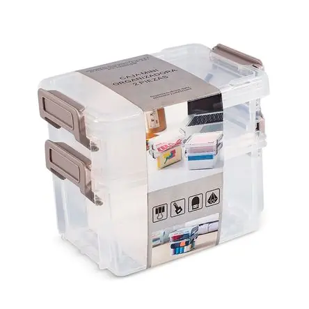 Moderno Caja Mini Organizadora Gris 2 Piezas