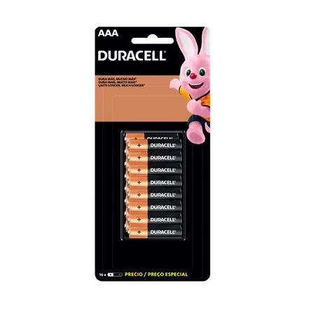 Pilas Alcalinas Duracell AAA x16 Zinc/Carbón 1.5V Fatto A Mano
