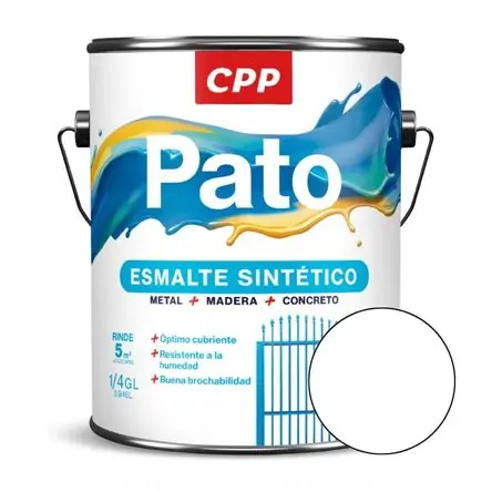 Fatto A Mano Esmalte Brillante Blanco Cpp 1/4 gal Resistente a UV y Humedad