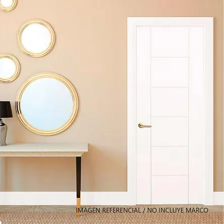 Fatto A Mano Puerta Contraplacada HDF Dimfer Modelo Opera Blanco 75x207 cm