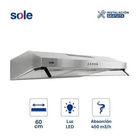 Campana Extractora 60cm Sole Nueva Roma Acero Inoxidable Miglior Prezzo