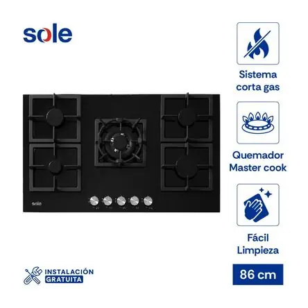 Cocina Encimera Sole SOLCO041 Vidrio Templado 86cm Subito Disponibile