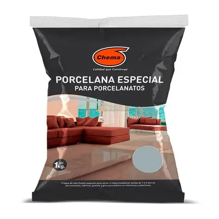 Fragua Chema Porcelana Especial Porcelanato Plt 1kg Gris Impermeable Occasione Imperdibile
