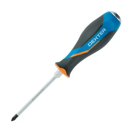 Sconto Desarmador Dexter PH1*100mm Cromado con Mango Azul