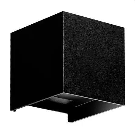 Aplique exterior Cubo led 6W luz cálida IP65 negro Lightech Offerta Lampo