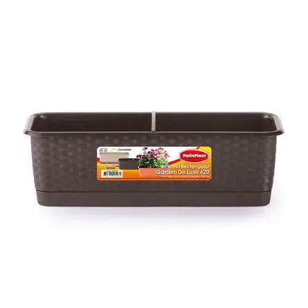 Edizione Limitata Macetero Rectangular de Plástico Polinplast Mimbre Marrón