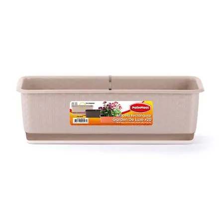 Offerta Limitata Macetero Plástico Rectangular Polinplast Mimbre Beige 10L
