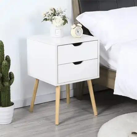 Velador Vintage Luna 2 Cajones Color Blanco VENTITAS HOME In Voga