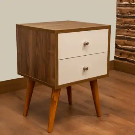 Spedizione Mondiale Velador Vintage 2 Cajones Color Caoba VENTITAS HOME