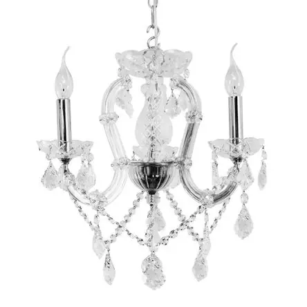 Lámpara De Cristal Maria Teresa 3 Luces Cromada A Buon Prezzo