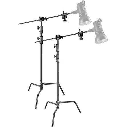 Compra Adesso Soporte C-Stand de Acero Neewer con Brazo Extensible (10.5', Negro, Paquete de 2) - Capacidad de Car