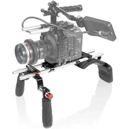 Soporte de Hombro SH para Canon C500 Mark II y C300 Mark III con Base Ligera de 15mm, Bloque de V Promozione Esclusiva