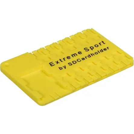 Soporte para Tarjetas Micro SD Extreme Sport (Amarillo) - Almacena 10 Tarjetas Micro SD y 1 Adaptado Saldi