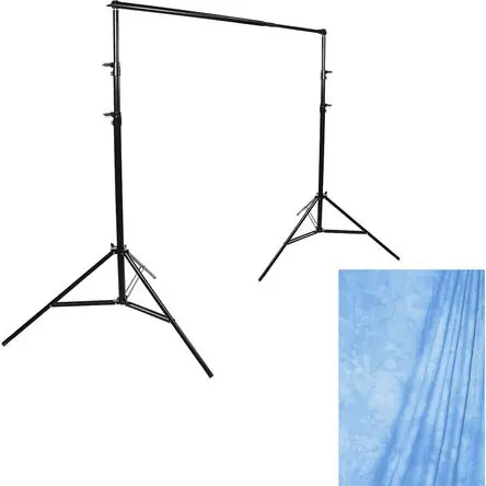 Promozione Soporte Portátil Savage/Vinilo Muslin (10 x 20') - Fondo Moteado Azul Marino Completo