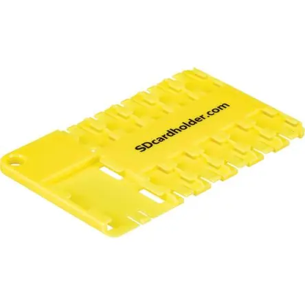 Compra Online Soporte para Tarjetas SD microSD de 10 Slots (Amarillo) - Con Pestillo de Bloqueo, Tamaño de Tarjeta