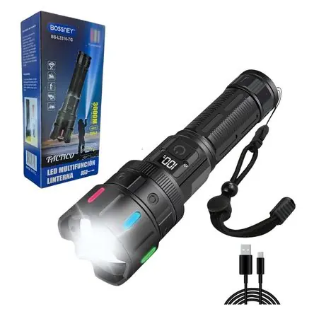 Ultima Occasione Linterna Tactica LED Multifuncion Bossney BS-L3310-TG