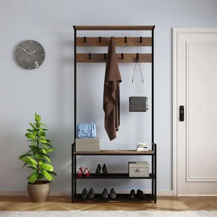 Scelto Dai Clienti Zapatera Perchero Industrial Elowen Caramelo Coricha Home