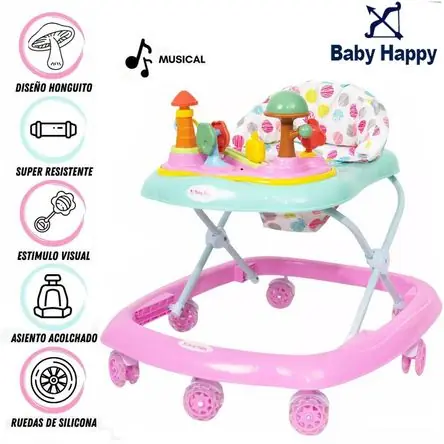Andador con Tablero Musical «HONGUITO II» Light Pink Soddisfatti O Rimborsati