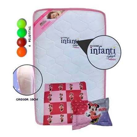 Colchón de Bebe para Cunas Pack and Play Rosa Offerta Speciale