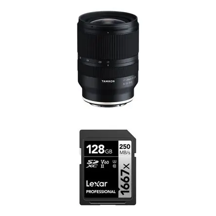 Offerta Lampo Tamron 17-28mm f/2.8 Di III RXD para Sony E con Kit de Tarjeta de Memoria de 64GB