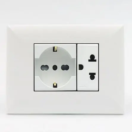 Tomacorriente Doble (01 Schuko + 01 Universal Con Tierra) Sinthesi S17 Placa Blanca Y Dados Blancos Miglior Prezzo