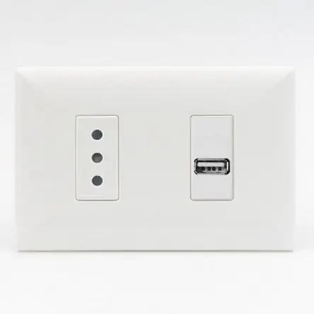 Tomacorriente Doble (1 3 En Linea + 1 Crgdr Usb Tip A) Sinthesi S17 Placa Blanca Y Dado Blanco Prezzo Ridotto