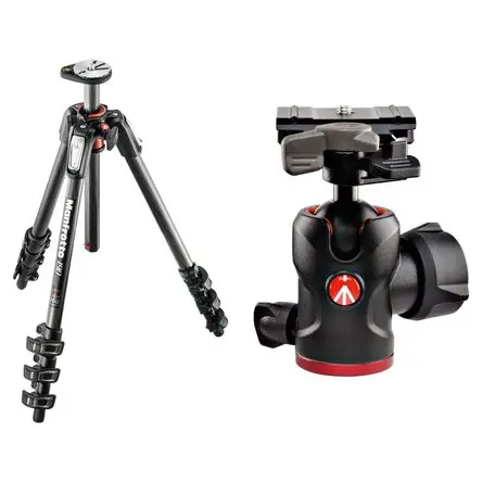 Trípode de Fibra de Carbono Manfrotto MT190CXPRO4 con Cabezal de Bola Mini 494 y Sistema de Liberaci Artigianale