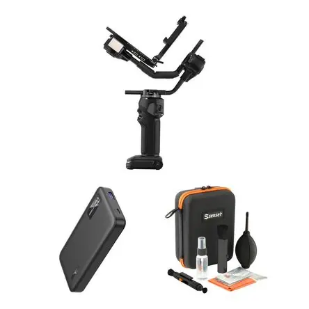 Zhiyun CRANE 4 3-Axis Handheld Stabilizer with Power & Cleaning Combo Kit Must-Have