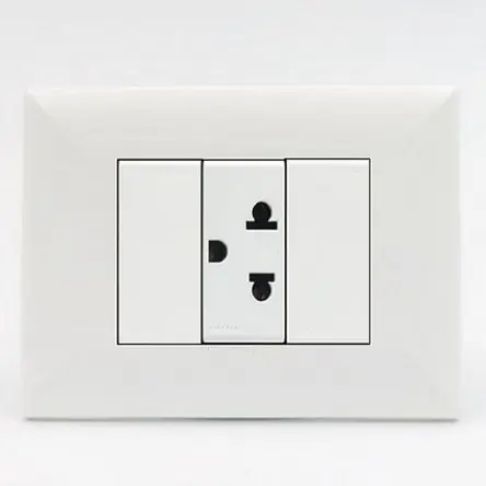 Solo Oggi Tomacorriente Simple Universal Con Tierra Sinthesi S17 Placa Blanca Y Dado Blanco
