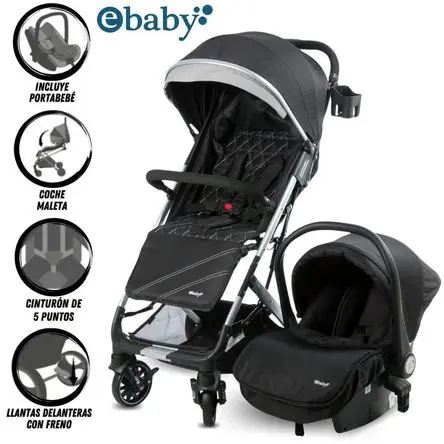 Economico Coche de Paseo Maleta URBAN WAY con Portabebé Black
