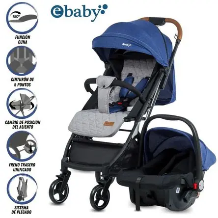 Coche Maleta «TRAVEL HAPPY» con Porta Bebé Blue Compra Online
