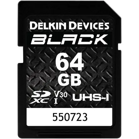 Tarjeta de Memoria Delkin Devices 64GB BLACK UHS-I SDXC - Capacidad 64GB, UHS-I / V30 / U3 / Clase 1 Offerta
