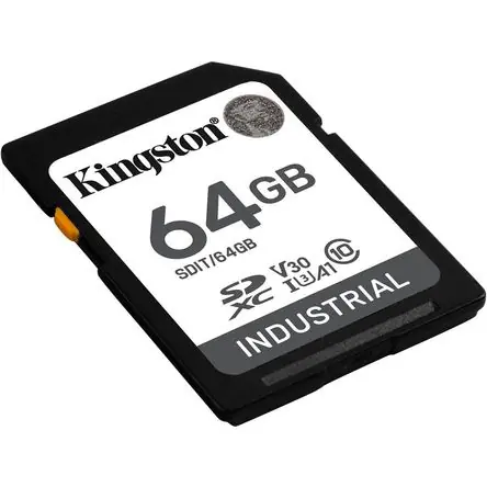 Prezzo Scontato Tarjeta de Memoria Kingston 64GB Industrial UHS-I SDXC - A1, V30, U3, Clase 10, 100 MB/s Lectura, 30