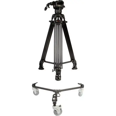 Trípode de Aluminio de Dos Etapas E-Image con Cabeza GH10 y Kit de Dolly para Trípode (75mm) - Sopor Edizione Limitata