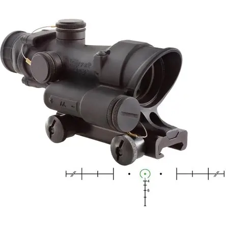 Ordine In Blocco Trijicon 4x32 ACOG Riflescope LED Iluminado (Negro Mate, Retículo Caballo Verde) - Resistente al Agu