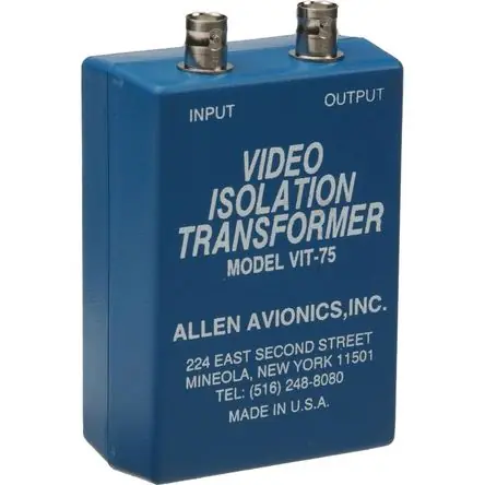 Top Qualità Transformador de Aislamiento de Video Allen Avionics VIT-75, Eliminador de Ruido y Zumbido, 75 ohmio