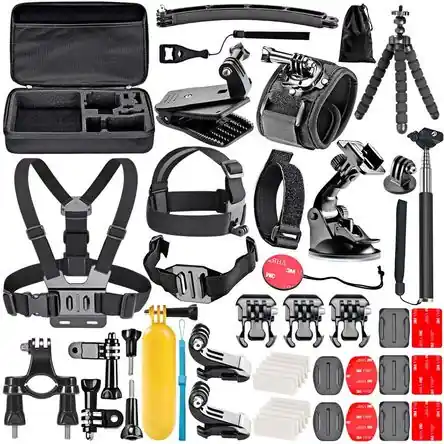 Soddisfatti O Rimborsati Kit de Accesorios Neewer 50 en 1 para GoPro - Incluye Funda, Soporte de Ventosa, Montura para Cabeza