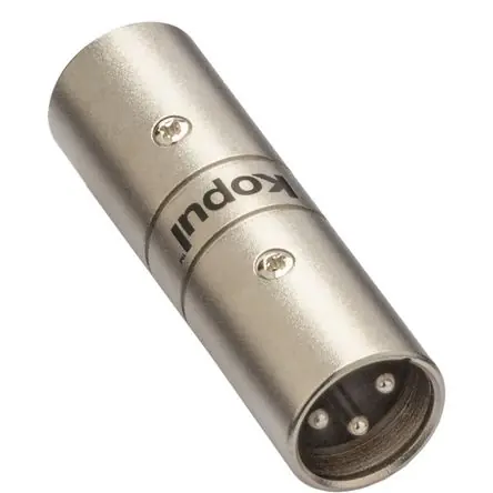 Ultima Occasione Adaptador Kopul de 3 Pines XLR Macho a 3 Pines XLR Macho - Conexiones Niqueladas, Construcción Metál