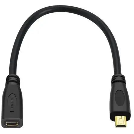 Adaptador de Extensión Micro-HDMI Macho a Micro-HDMI Hembra (1') - Versión HDMI 1.4, Soporta Resoluc Popolare