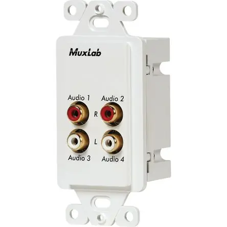 MuxLab Balun de Pared Cuádruple para Audio (US) - Transmisión de Señales de Audio Analógicas, Reempl Prezzo Scontato
